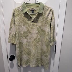 Tommy Bahama Olive Palm Print Polo Shirt